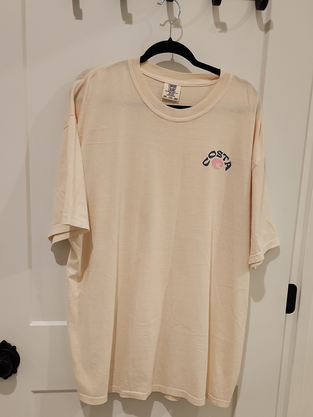 Costa Cream-Tone Short Sleeve Logo Tee for Men